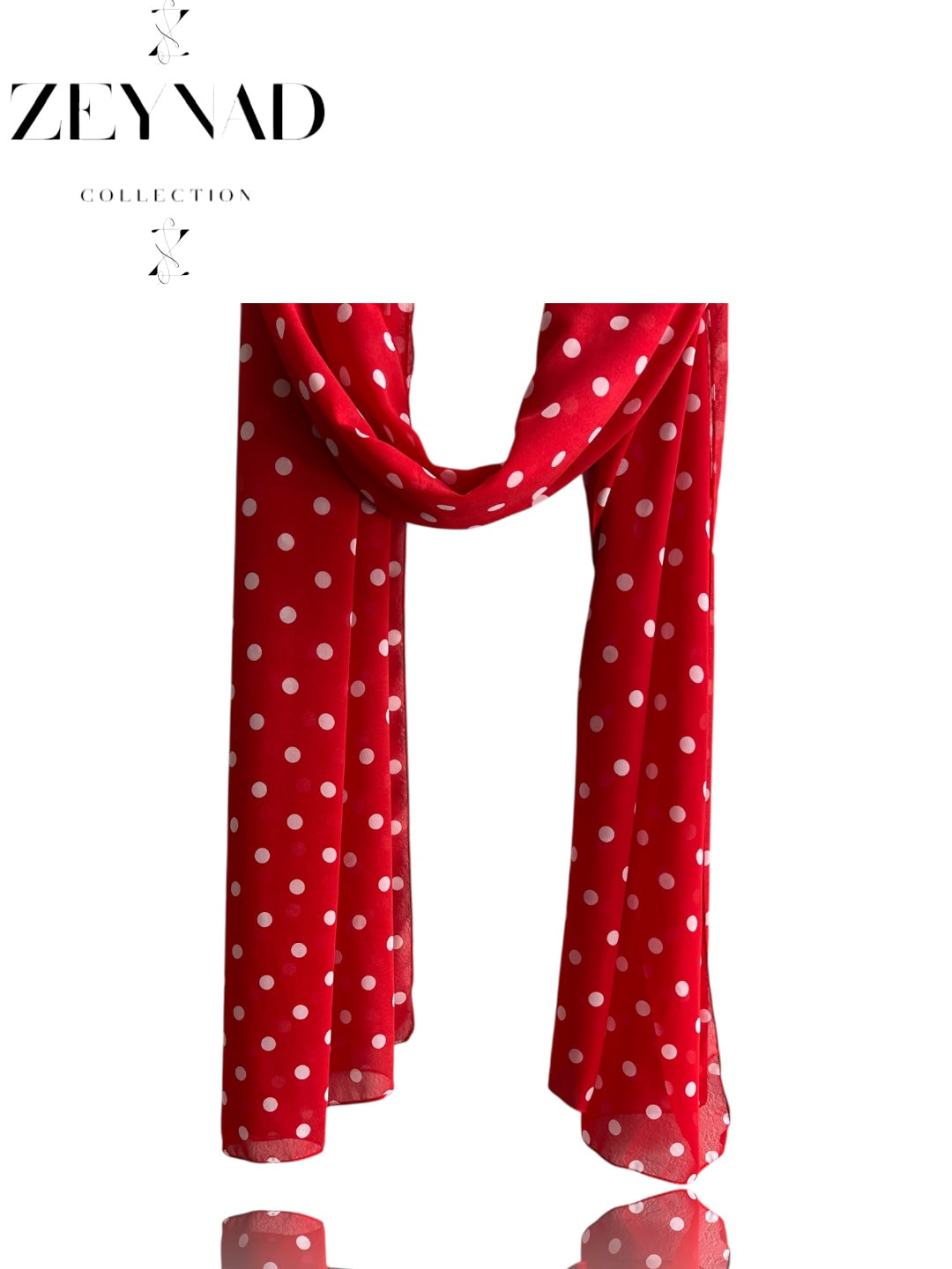 Crimson ZEYNAD polka dot print