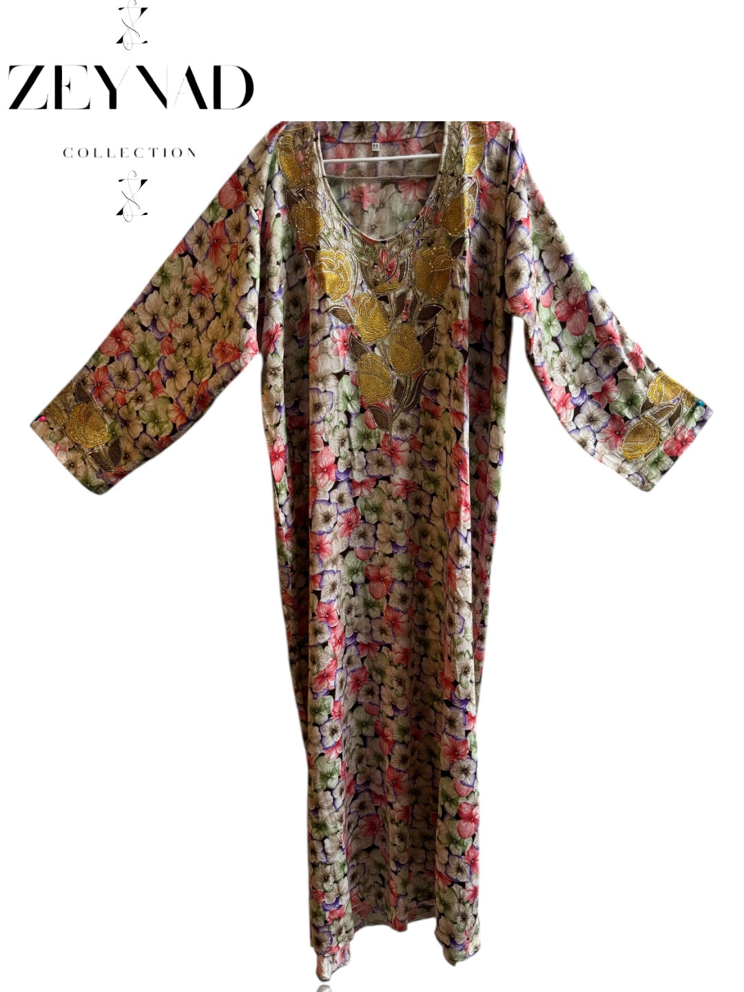 Yellow Flow Jalabiya dress COMES WITH FREE HIJAB