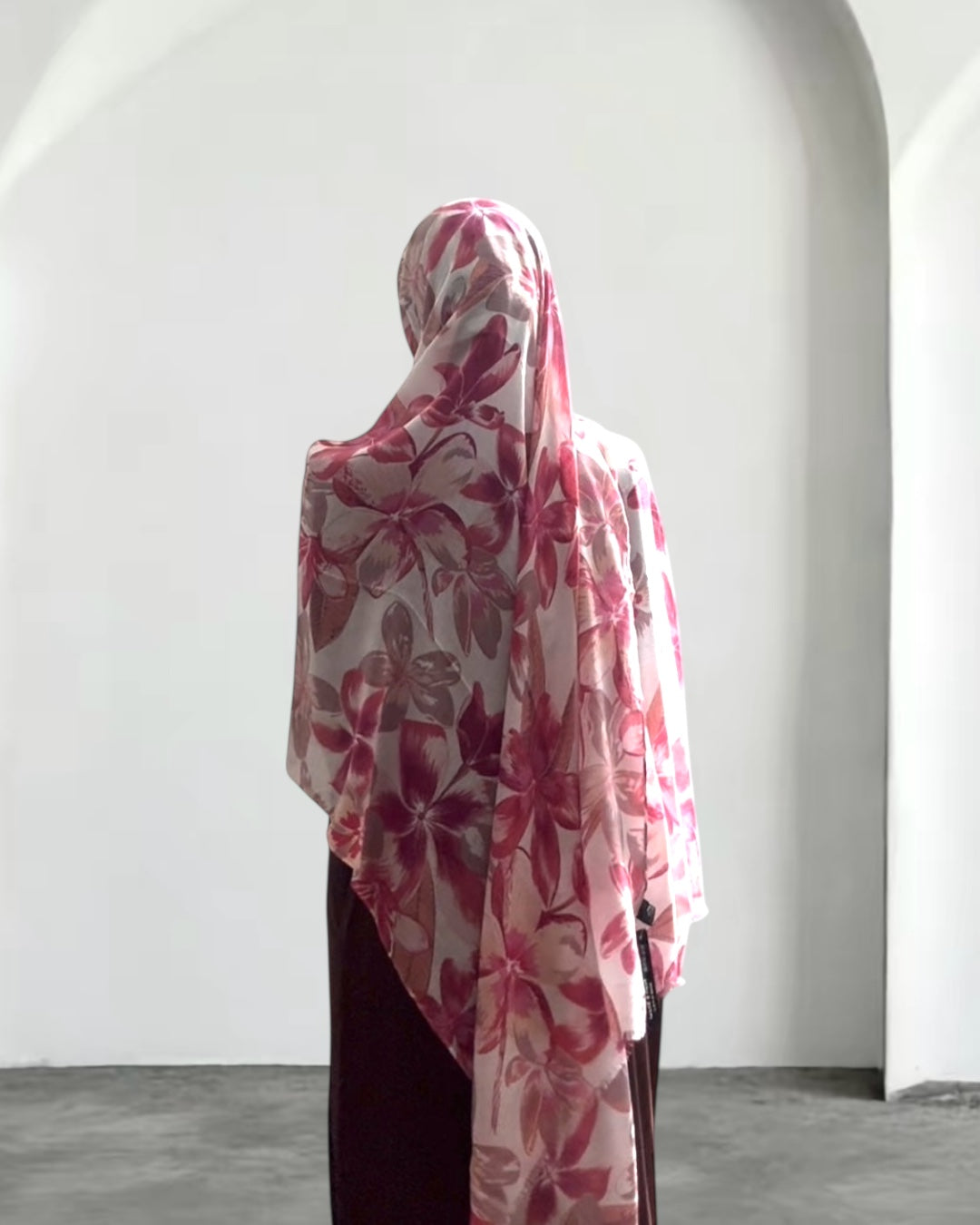Light Sakura Floral Modal Hijab