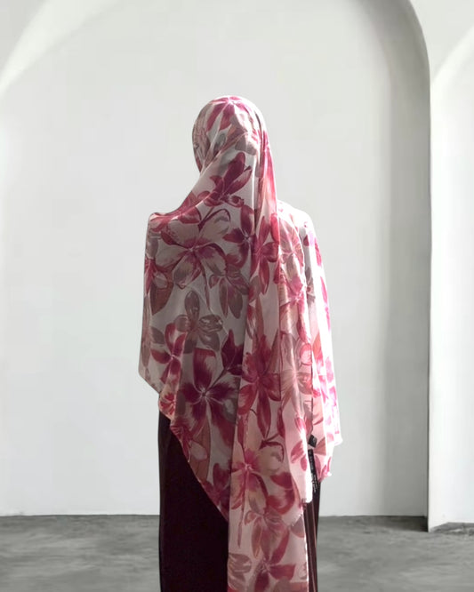 Light Sakura Floral Modal Hijab