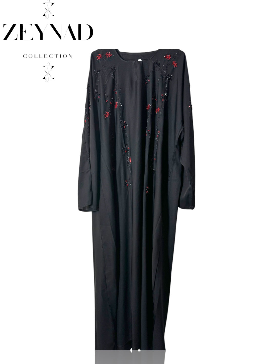 Black & Red Closed Abaya